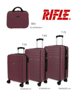 RIFLE - TROLLEY BORDEAUX IN ABS 4 RUOTE