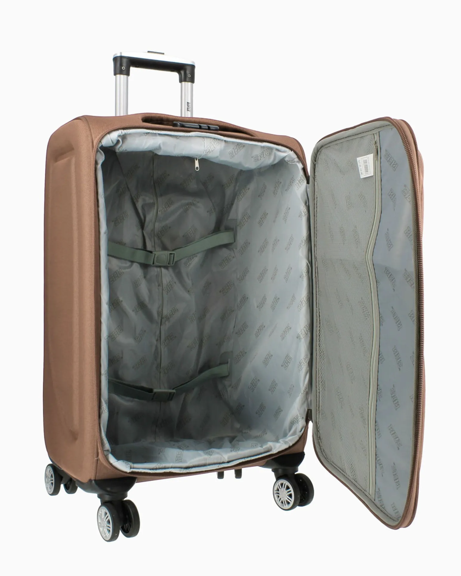 RIFLE - TROLLEY CAMEL IN TESSUTO CON DOPPIA TASCA FRONTALE E 4 RUOTE
