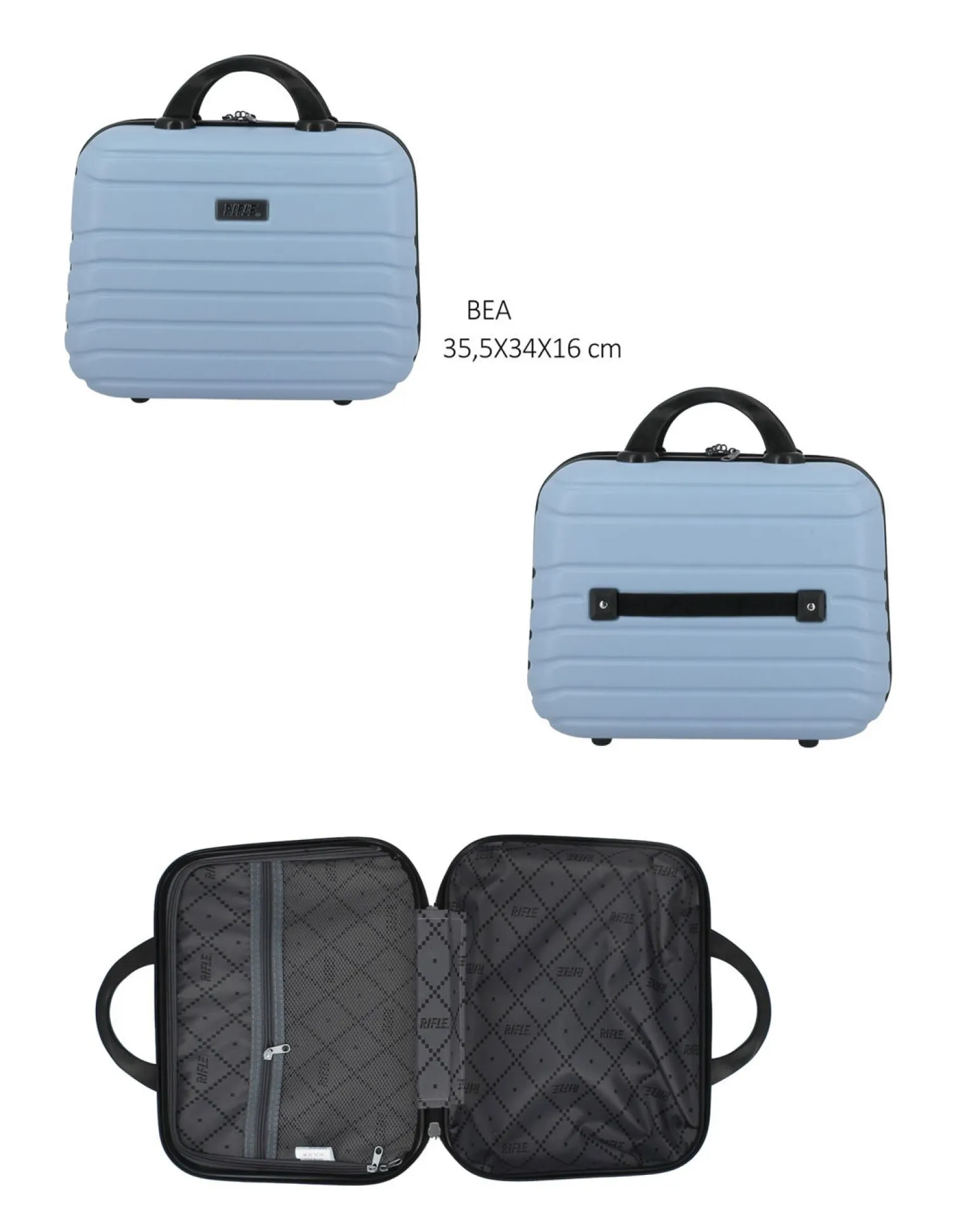RIFLE - TROLLEY CELESTE IN ABS 4 RUOTE