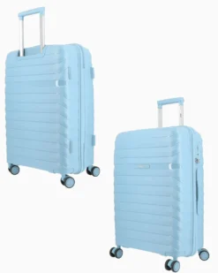 RIFLE - TROLLEY CELESTE IN ABS 4 RUOTE CON COMBINAZIONE TSA