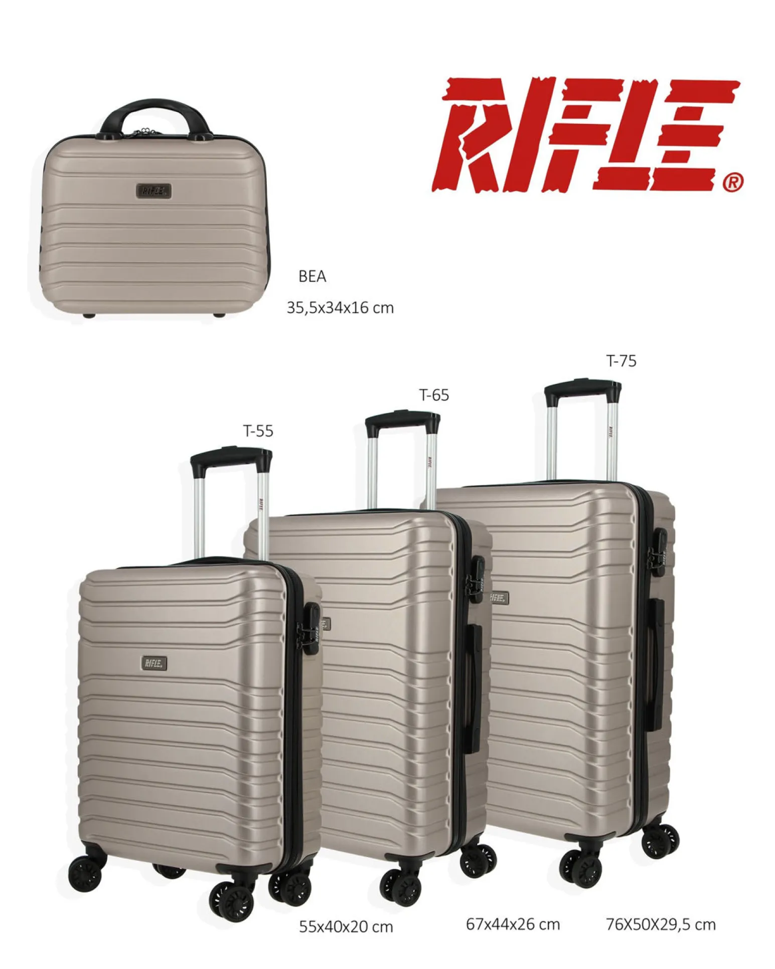 RIFLE - TROLLEY CHAMPAGNE IN ABS 4 RUOTE