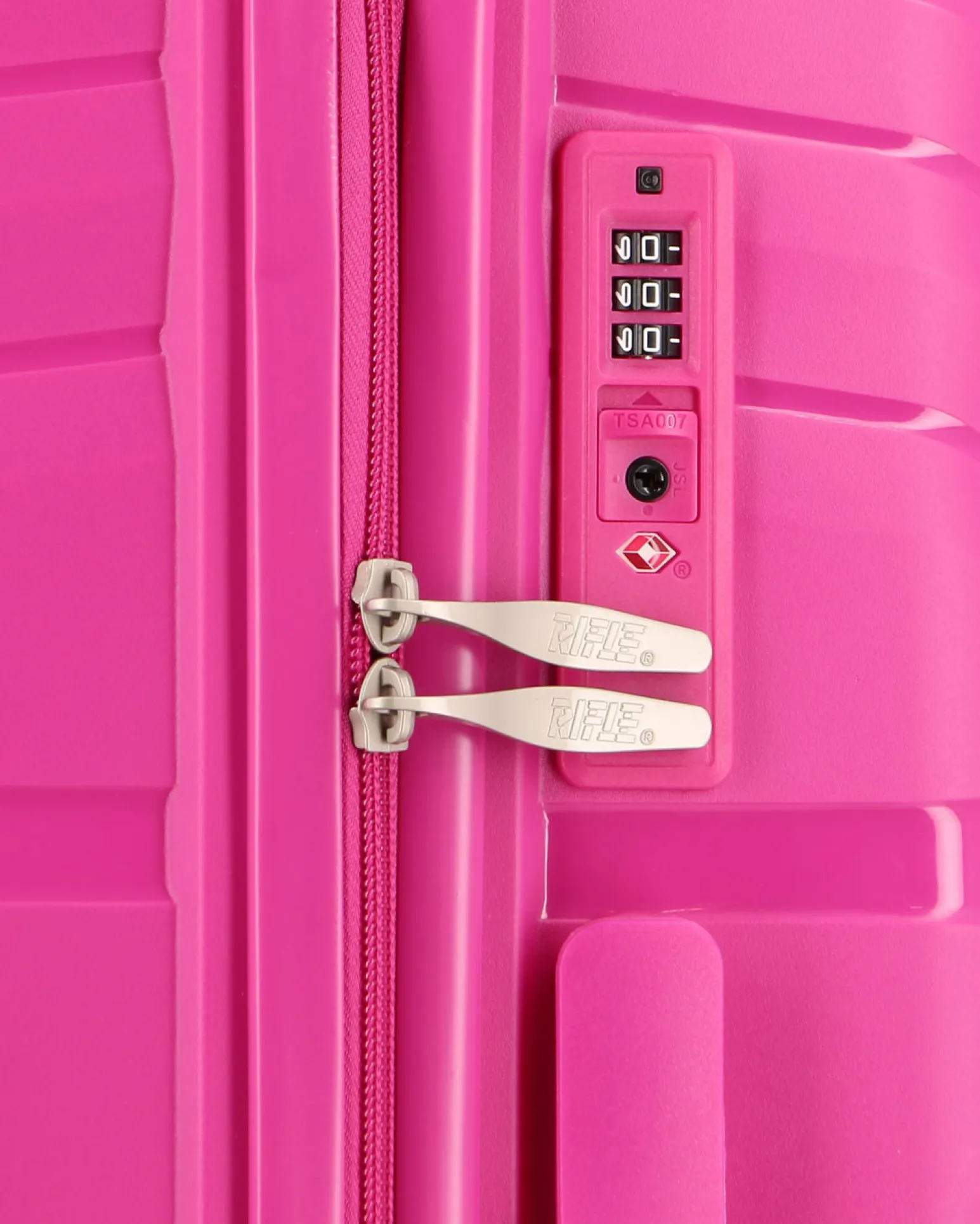 RIFLE - TROLLEY FUXIA IN ABS 4 RUOTE CON COMBINAZIONE TSA