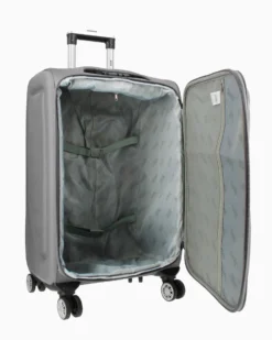 RIFLE - TROLLEY GRIGIO IN TESSUTO CON DOPPIA TASCA FRONTALE E 4 RUOTE