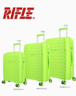 RIFLE - TROLLEY LIME IN ABS 4 RUOTE CON COMBINAZIONE TSA