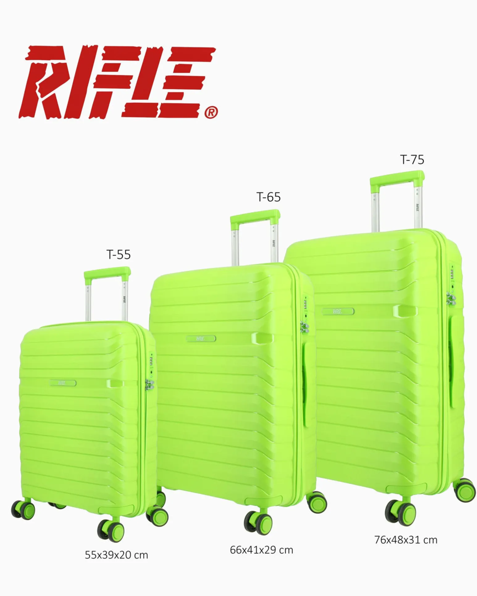 RIFLE - TROLLEY LIME IN ABS 4 RUOTE CON COMBINAZIONE TSA