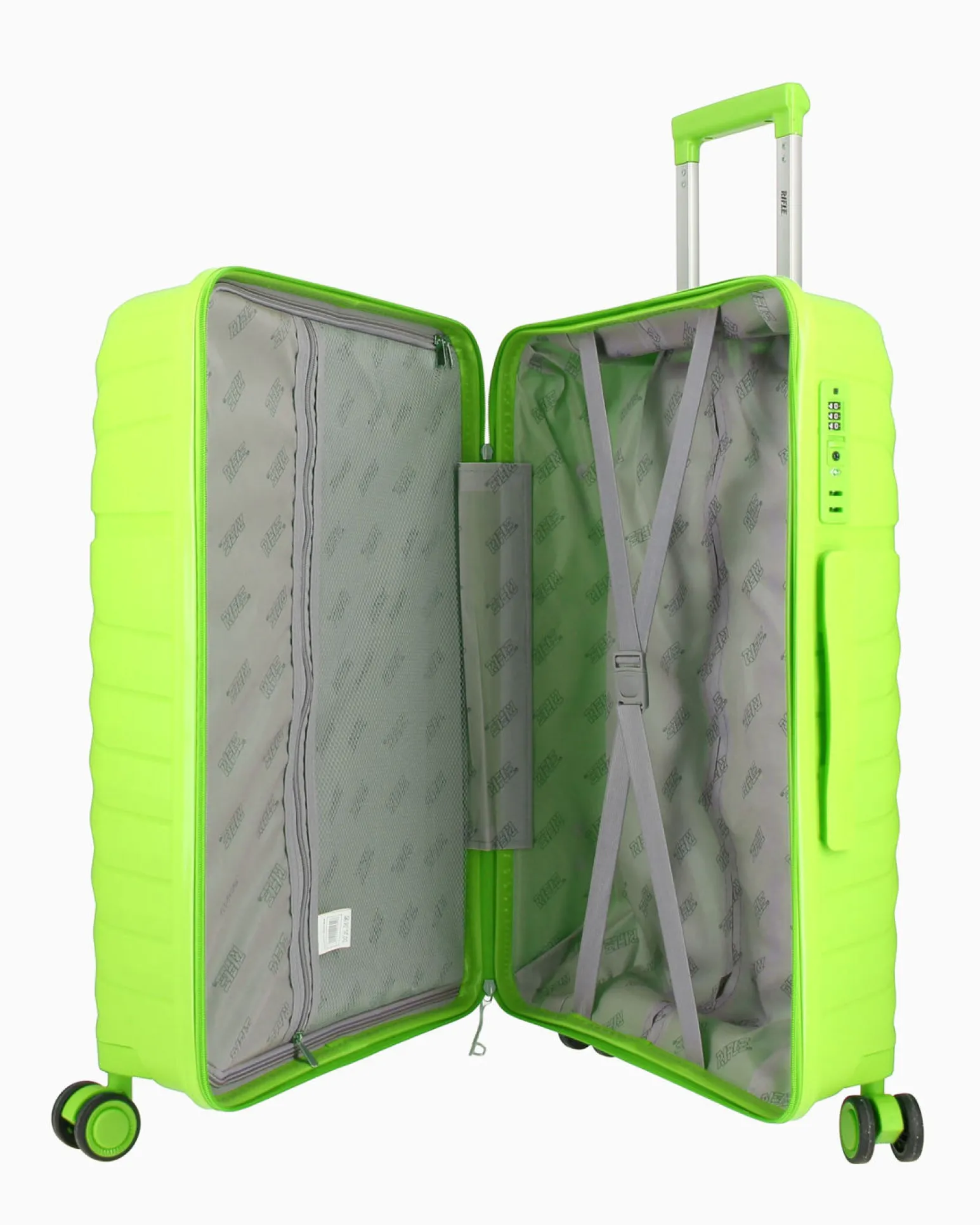 RIFLE - TROLLEY LIME IN ABS 4 RUOTE CON COMBINAZIONE TSA