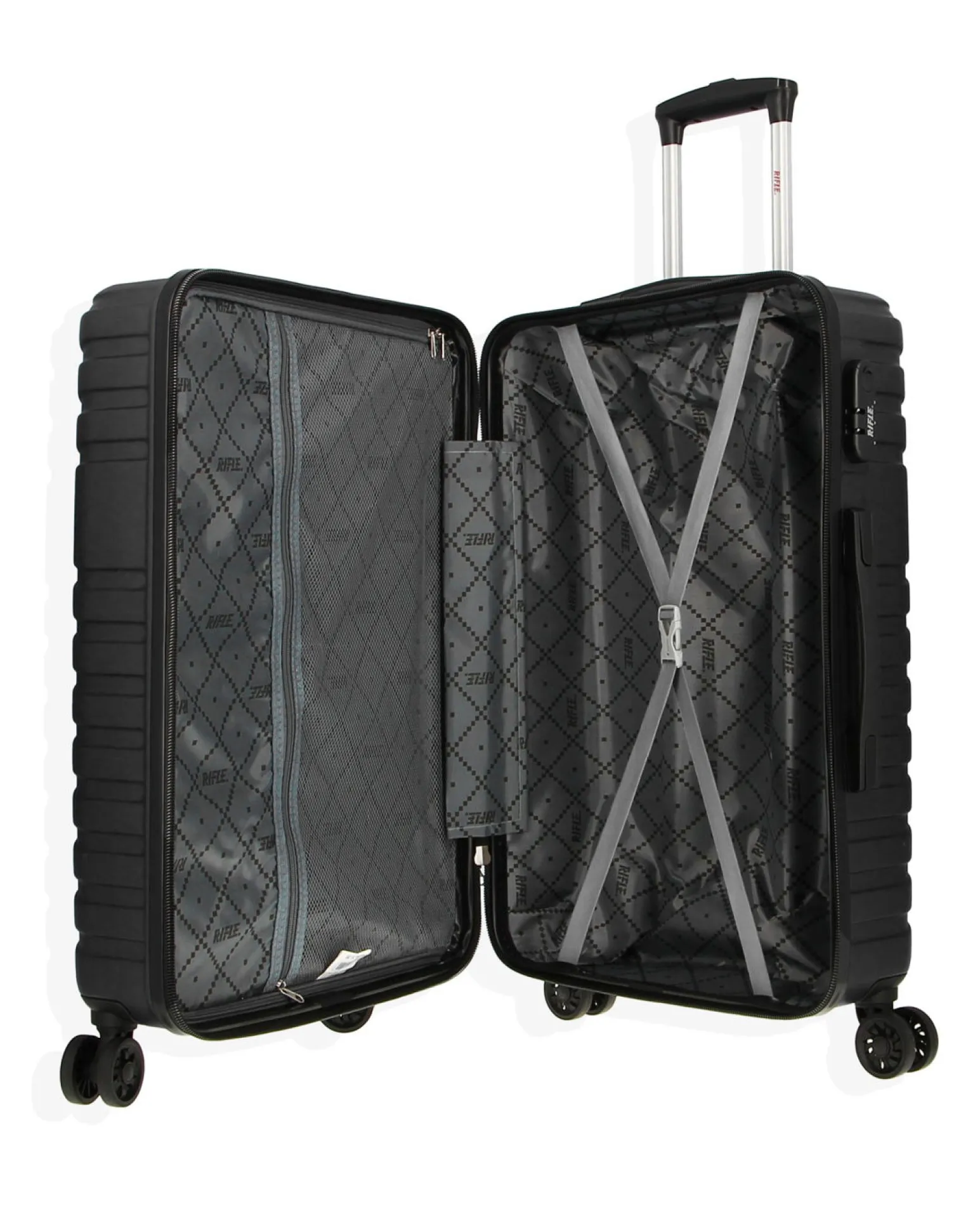 RIFLE - TROLLEY NERO IN ABS 4 RUOTE
