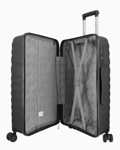 RIFLE - TROLLEY NERO IN ABS 4 RUOTE CON COMBINAZIONE TSA