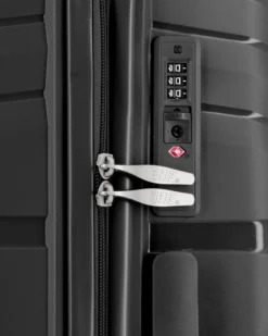 RIFLE - TROLLEY NERO IN ABS 4 RUOTE CON COMBINAZIONE TSA