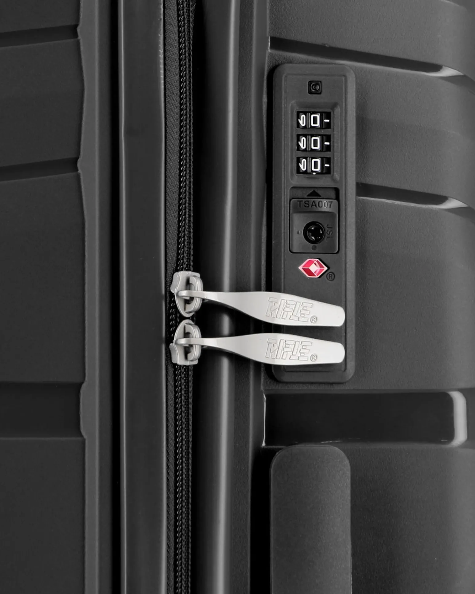 RIFLE - TROLLEY NERO IN ABS 4 RUOTE CON COMBINAZIONE TSA