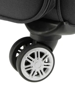 RIFLE - TROLLEY NERO IN TESSUTO CON DOPPIA TASCA FRONTALE E 4 RUOTE