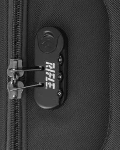 RIFLE - TROLLEY NERO IN TESSUTO CON DOPPIA TASCA FRONTALE E 4 RUOTE