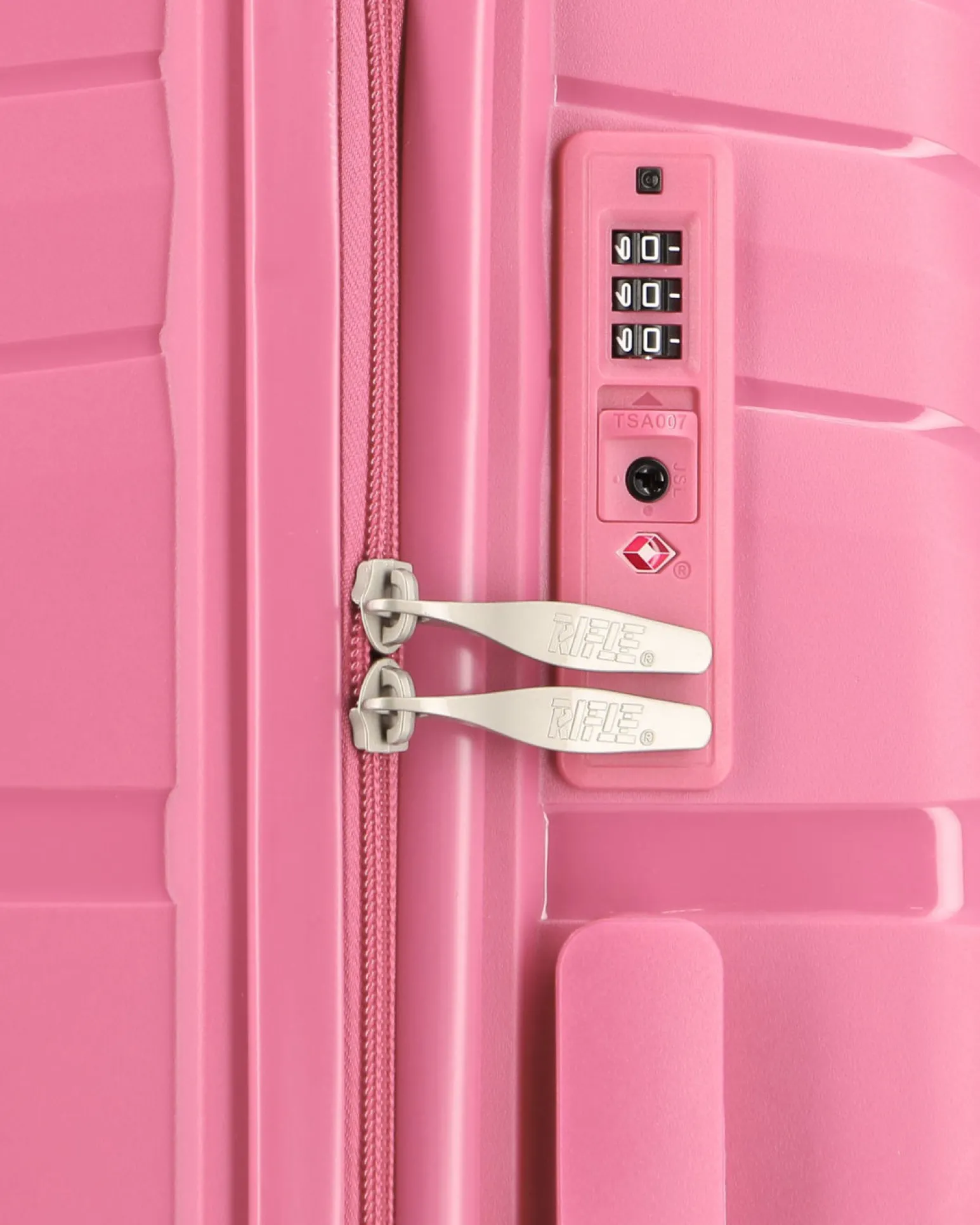 RIFLE - TROLLEY ROSA IN ABS 4 RUOTE CON COMBINAZIONE TSA
