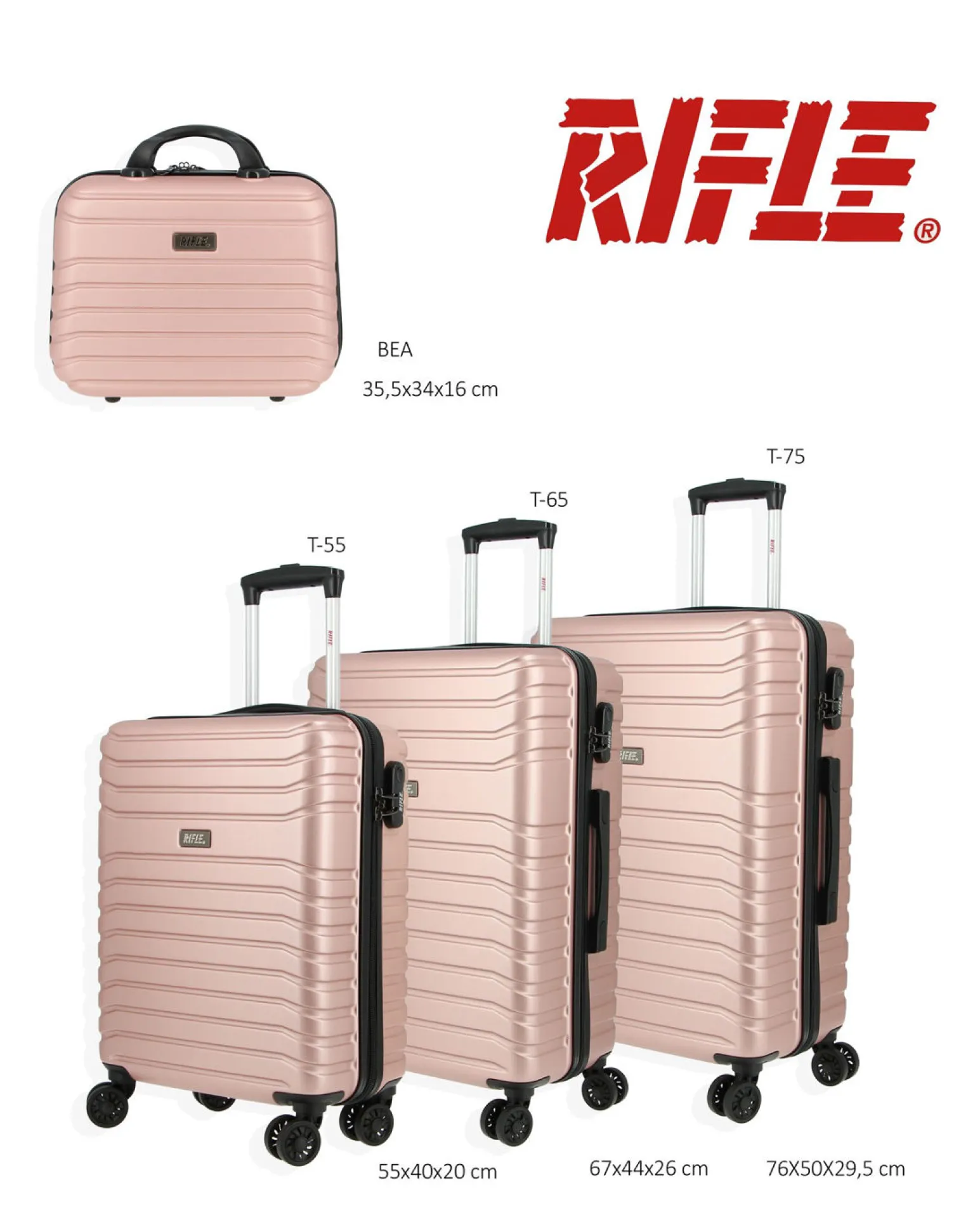 RIFLE - TROLLEY ROSE GOLD IN ABS 4 RUOTE