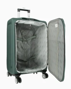 RIFLE - TROLLEY VERDE IN TESSUTO CON DOPPIA TASCA FRONTALE E 4 RUOTE