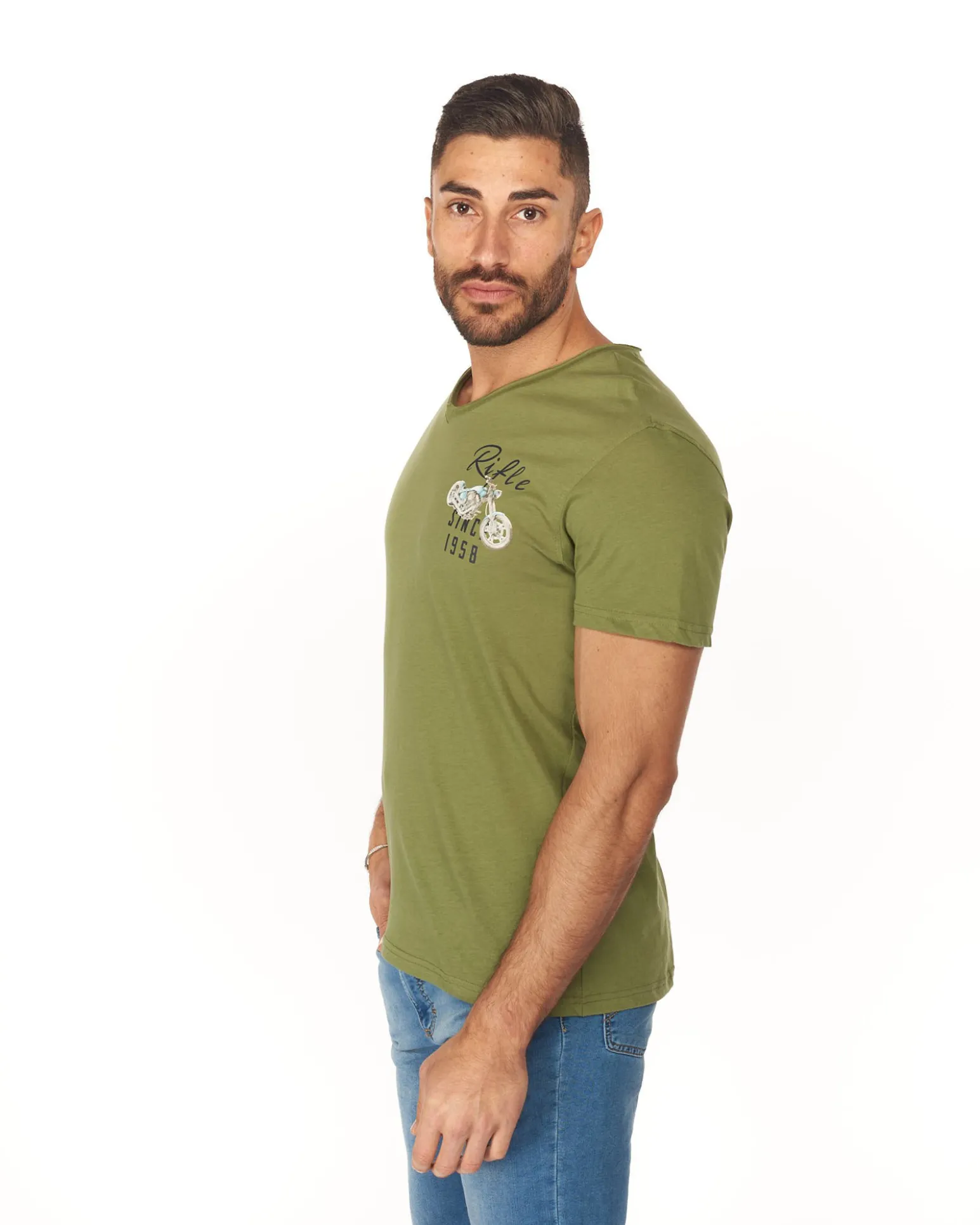 RIFLE - TSHIRT MEZZA MANICA SCOLLO V ST.MOTO