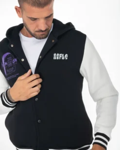 RIFLE - UOMO FELPA BOMBER CON CAPPUCCIO