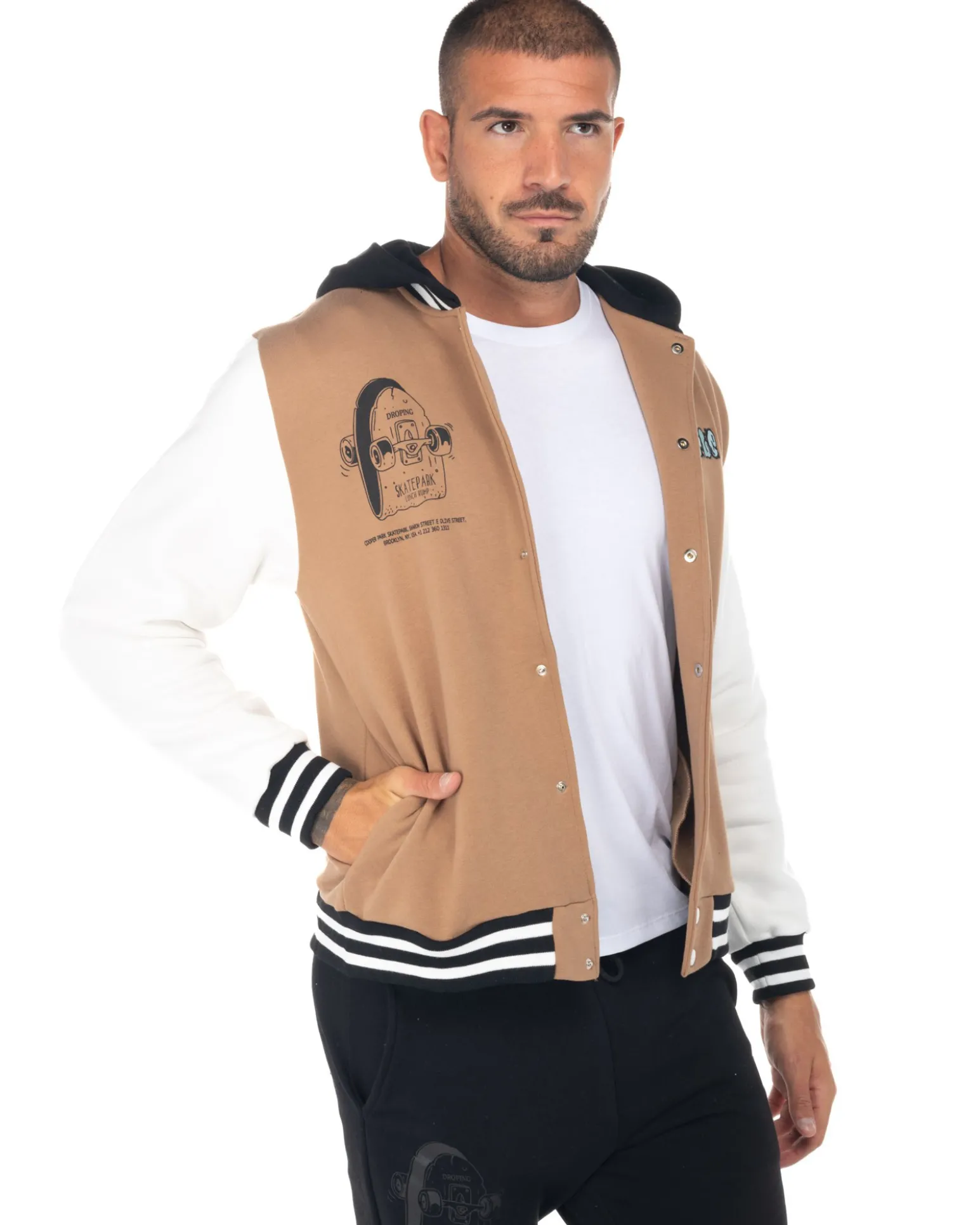 RIFLE - UOMO FELPA BOMBER CON CAPPUCCIO