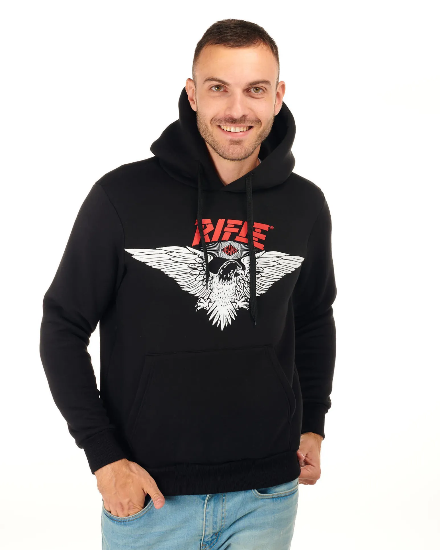 RIFLE - UOMO FELPA CON CAPPUCCIO
