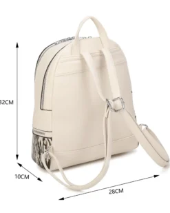 RIFLE - Zaino animalier beige con due scomparti principali e tasca frontale con zip orizzontale