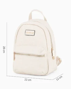 RIFLE - Zaino beige logato con tasca frontale