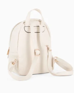 RIFLE - Zaino beige logato con tasca frontale