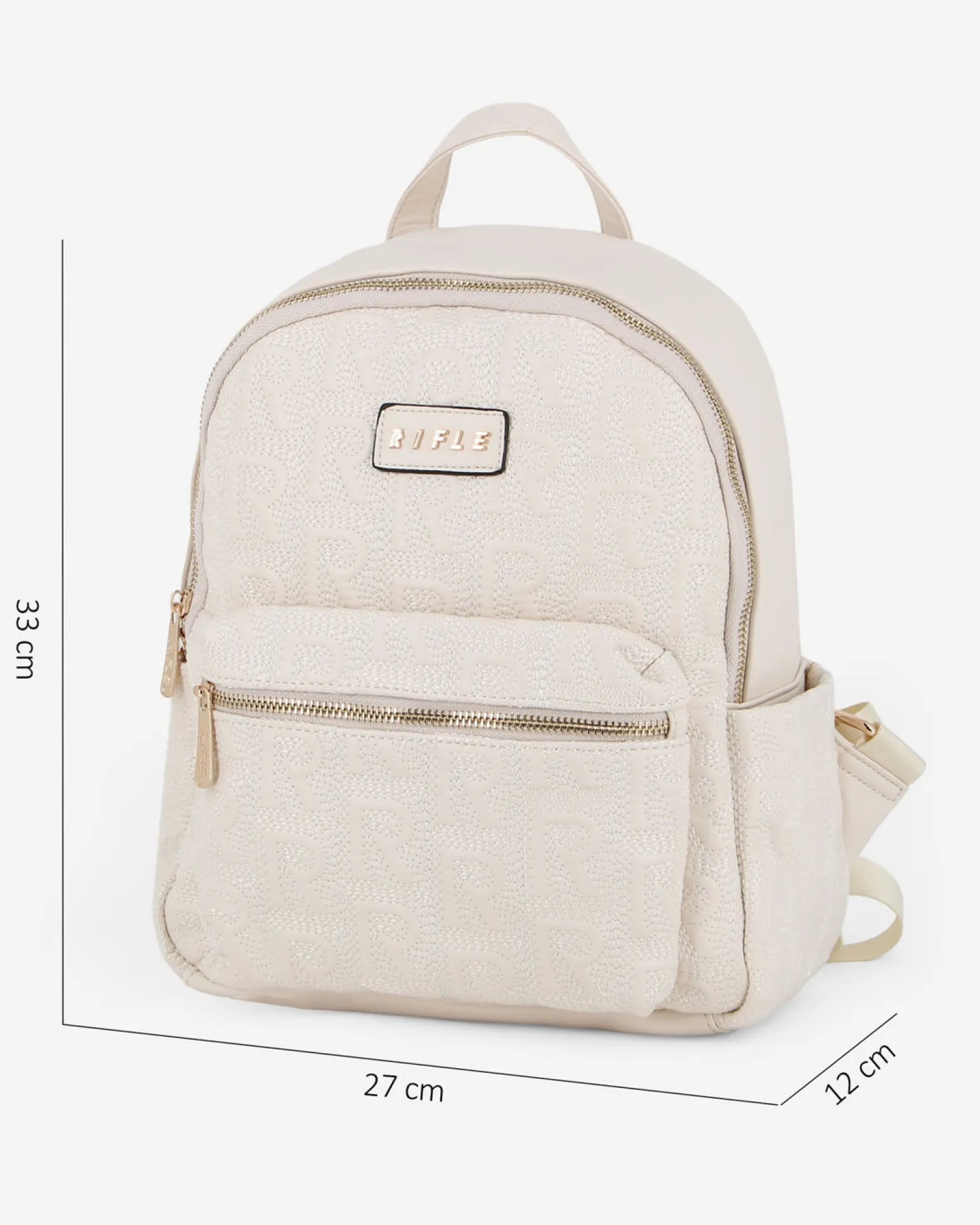 RIFLE - Zaino beige logato multitasche