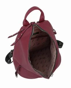 RIFLE - Zaino bordeaux con zip centrale e pulsante a chiusura