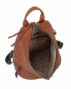 RIFLE - Zaino cuoio con zip centrale e pulsante a chiusura