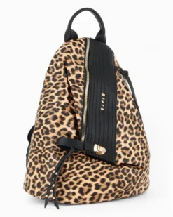 RIFLE - Zaino leopardato con zip centrale e pulsante a chiusura