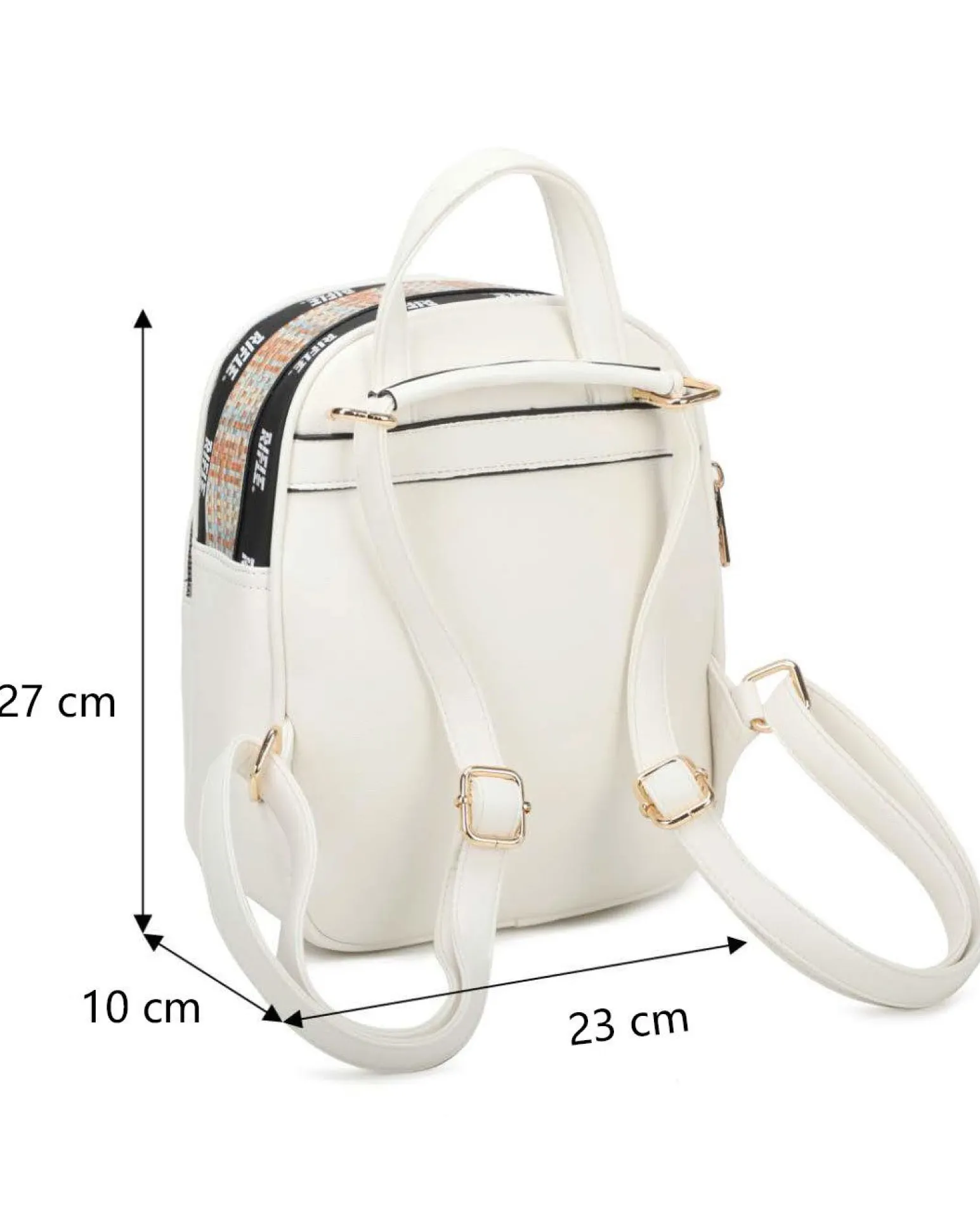 RIFLE - Zaino multicolor effetto intreccio con doppia cerniera loggata e tasca frontale