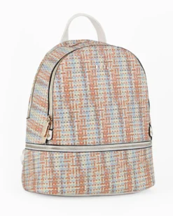 RIFLE - Zaino multicolor effetto intreccio con due scomparti principali e tasca frontale con zip orizzontale