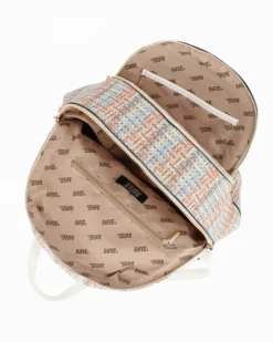 RIFLE - Zaino multicolor effetto intreccio con due scomparti principali e tasca frontale con zip orizzontale