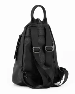 RIFLE - Zaino nero con zip centrale e pulsante a chiusura