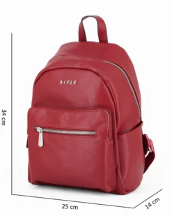 RIFLE - Zaino rubino con tasche frontali e laterali