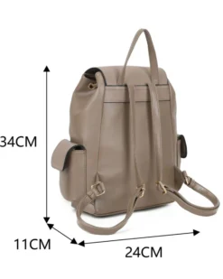 RIFLE - Zaino terra multitasche con coulisse e patta, dettaglio catenina