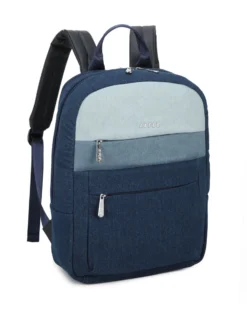 RIFLE - Zaino ufficio blu jeans con due scomparti principali e tre tasche frontali