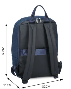 RIFLE - Zaino ufficio blu jeans con due scomparti principali e tre tasche frontali
