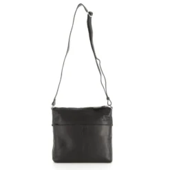 SAMSONITE- Tracolla in VERA PELLE con due tasche zip frontali
