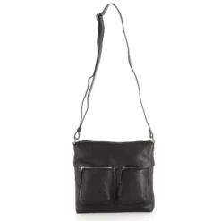 SAMSONITE- Tracolla in VERA PELLE con due tasche zip frontali