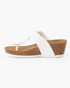 SANA COMFORT - Ciabatta bianca infradito con sottopiede in VERA PELLE e suola antiscivolo, MADE IN ITALY