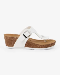 SANA COMFORT - Ciabatta bianca infradito con sottopiede in VERA PELLE e suola antiscivolo, MADE IN ITALY