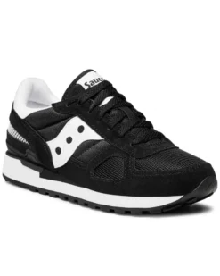 SAUCONY - Sneakers da uomo nera e bianca in VERA PELLE scamosciata con intersuola in EVA - JAZZ ORIGINAL