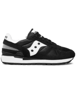 SAUCONY - Sneakers da uomo nera e bianca in VERA PELLE scamosciata con intersuola in EVA - JAZZ ORIGINAL