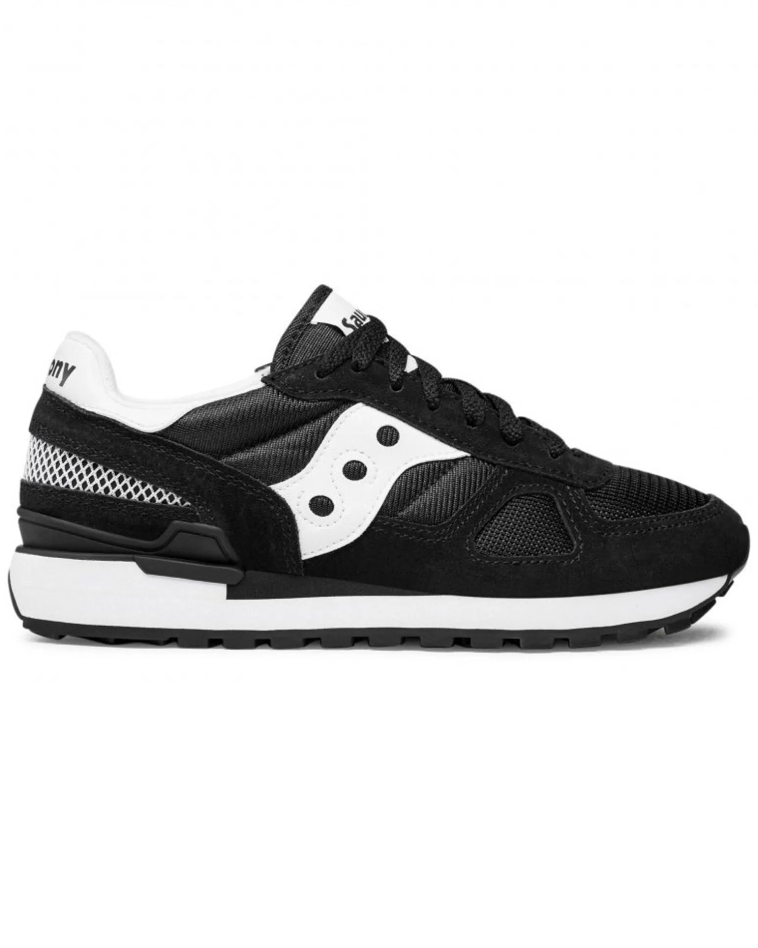 SAUCONY - Sneakers da uomo nera e bianca in VERA PELLE scamosciata con intersuola in EVA - JAZZ ORIGINAL
