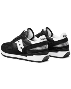 SAUCONY - Sneakers da uomo nera e bianca in VERA PELLE scamosciata con intersuola in EVA - JAZZ ORIGINAL