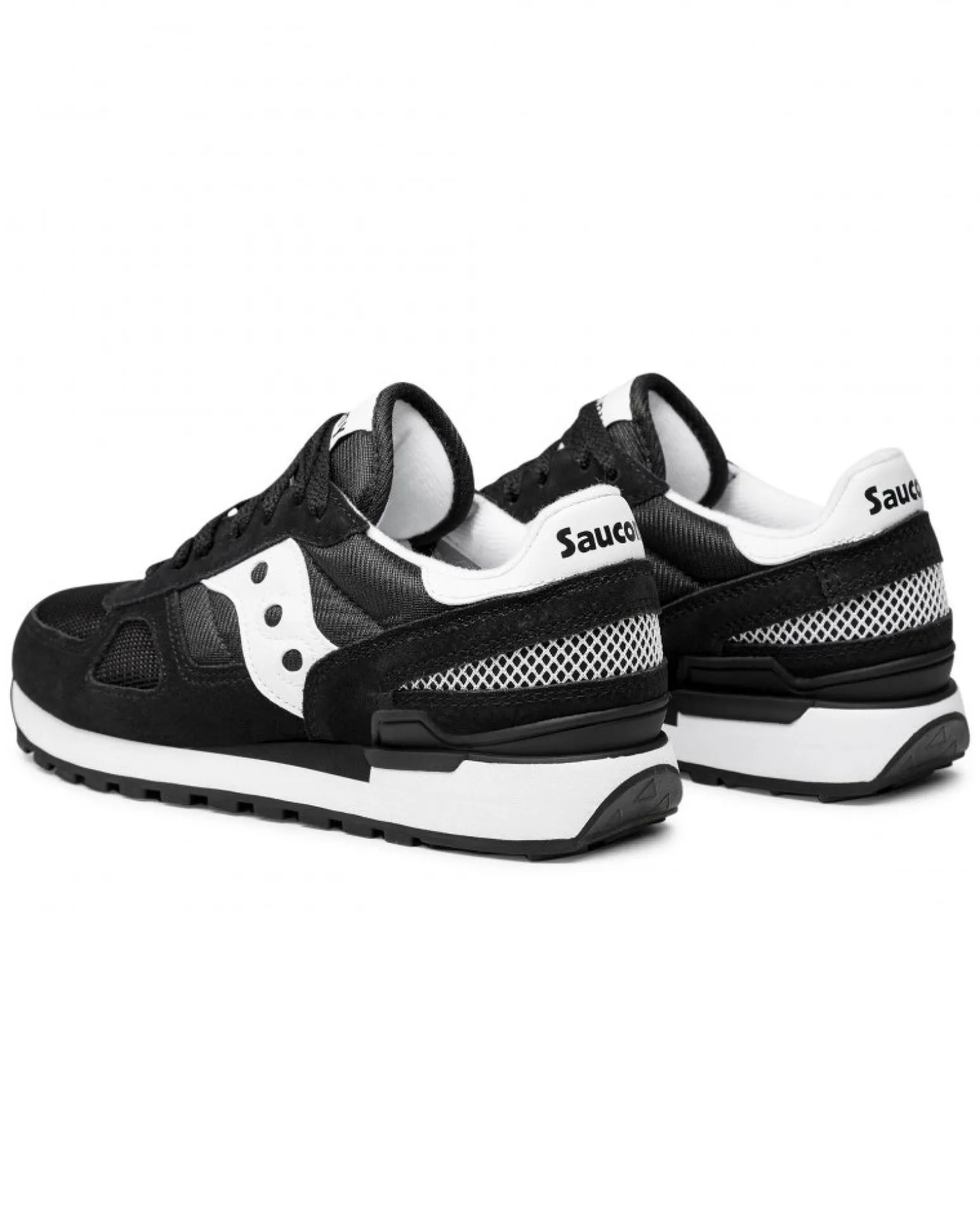 SAUCONY - Sneakers da uomo nera e bianca in VERA PELLE scamosciata con intersuola in EVA - JAZZ ORIGINAL