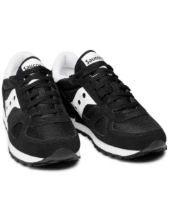 SAUCONY - Sneakers da uomo nera e bianca in VERA PELLE scamosciata con intersuola in EVA - JAZZ ORIGINAL