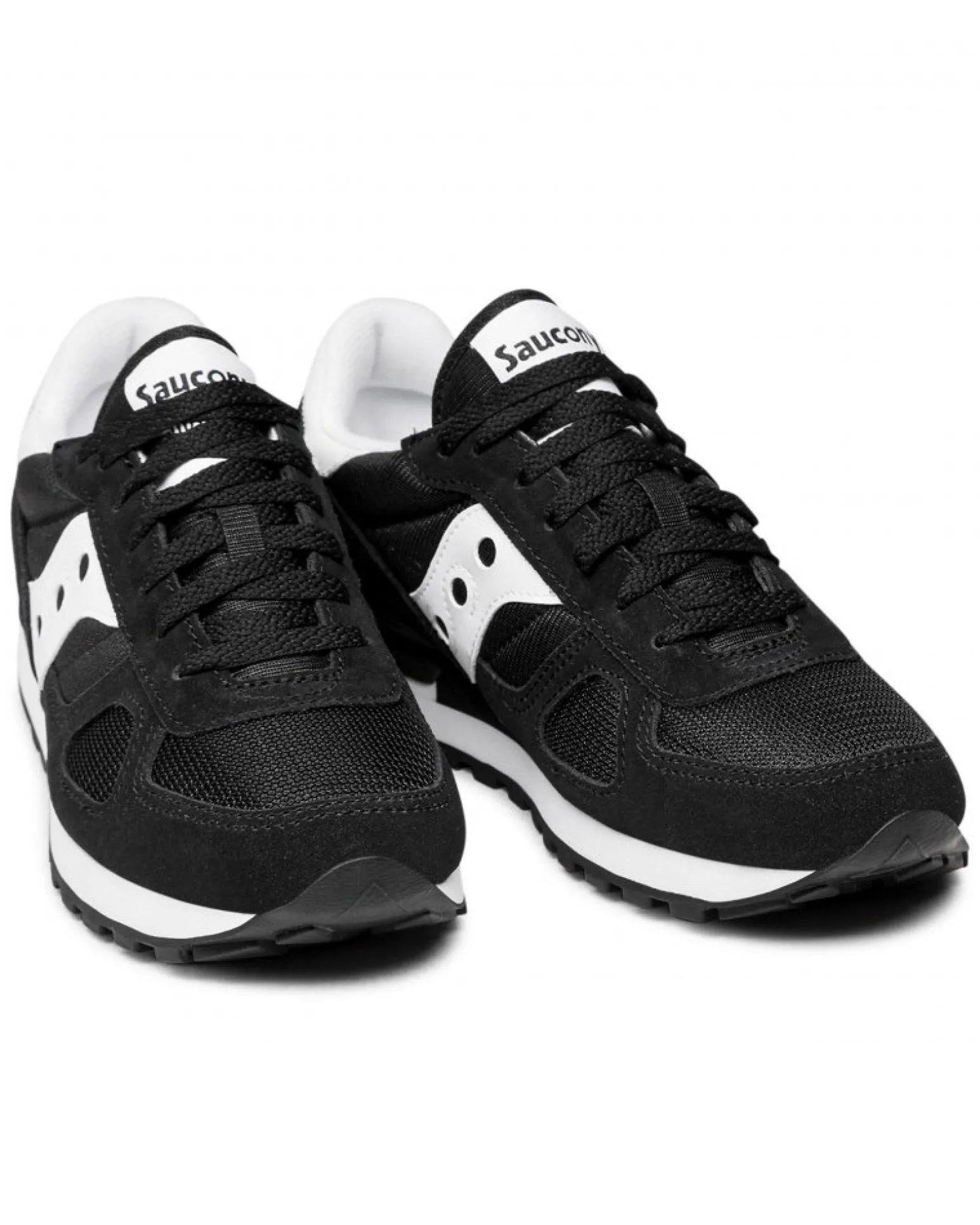 SAUCONY - Sneakers da uomo nera e bianca in VERA PELLE scamosciata con intersuola in EVA - JAZZ ORIGINAL
