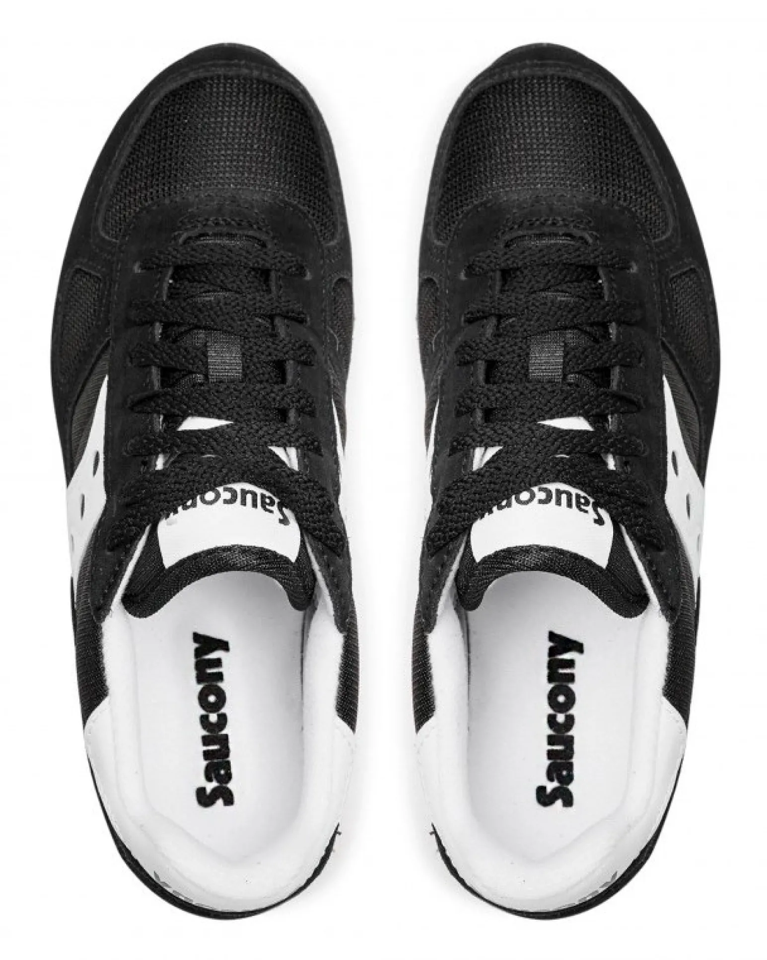 SAUCONY - Sneakers da uomo nera e bianca in VERA PELLE scamosciata con intersuola in EVA - JAZZ ORIGINAL